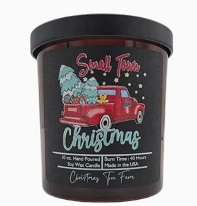 Velas de cera de soja Small Town Christmas "Winter Berry" - Vela de 10 oz con tapa - Imagen 1 de 1
