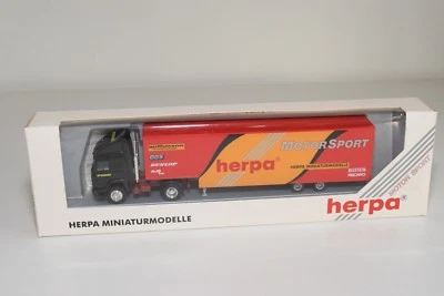 V 1:87 HERPA IVECO CAMION CON RIMORCHIO MOTOR SPORT COME NUOVO IMBALLATO - Immagine 1 di 3