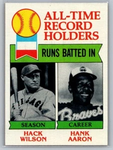 All Time Record Holders RBIs 1979 Topps Hack Wilson & Hank Aaron #412 - Picture 1 of 2