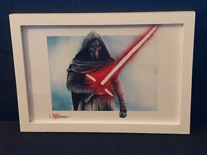 KYLO REN framed limited edition 7/50 8" x 12" print signed by artist - Picture 1 of 5