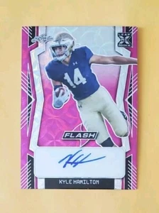 2022 Leaf Flash Pink Kaleidoscope /10 Kyle Hamilton #BA-KH1 Rookie Auto RC SSP - Picture 1 of 4