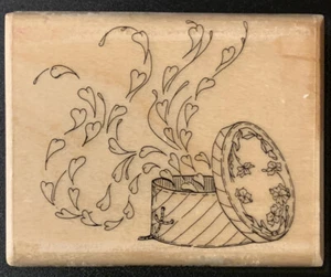 Everlasting Designs Heart Hat Box Rubber Stamp - Picture 1 of 3