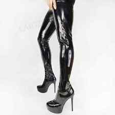 2023 Women's knee length boots, elastic high heels, shiny thigh boots