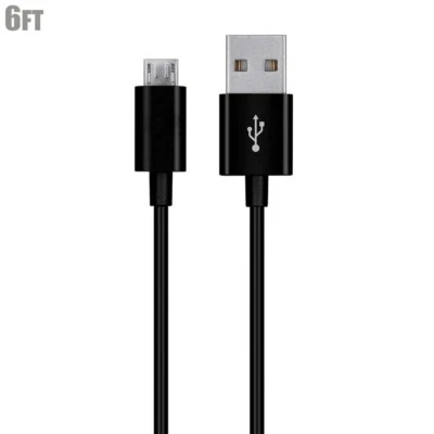 6FT USB Type A to Micro-B Charge Sync Data Cable PC Notebook Smartphone Black - Image 1 of 4