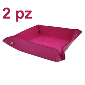 Set 2PZ Svuotatasche magenta fodera vera pelle artigianale - SV010-2PZ MAGENTA - Bild 1 von 7