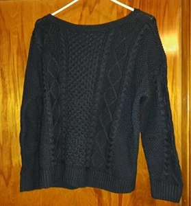 NWT Lauren Ralph Lauren Navy Blue Cable Knit Pullover Sweater 1X - Picture 1 of 10
