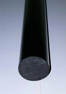 SOLID OPAQUE BLACK ACRYLIC PLEXIGLASS LUCITE ROD 1” DIAMETER 12” INCH LONG clear - Picture 1 of 3