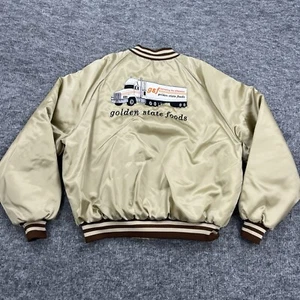 Golden State Food Jacket Mens Extra Large Gold Satin GSF Windbreaker King Louie - Picture 1 of 15
