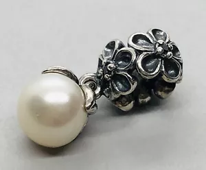 Pandora Sterling Silver Garden Odyssey Pearl Dangle Charm 790858P - Picture 1 of 4