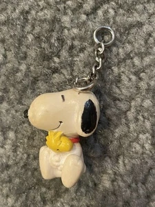 Vintage Peanuts Snoopy hält Woodstock Schlüsselanhänger - wie besehen - Bild 1 von 13
