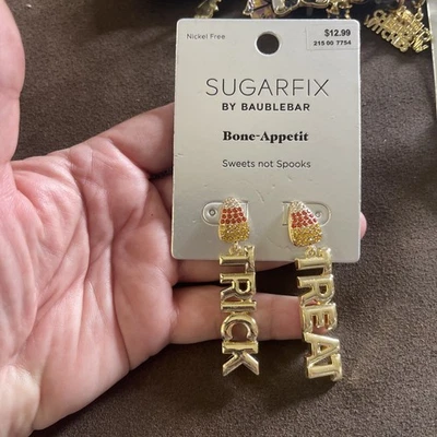 sugarfix by baublebar earrings NWT Bone-appetit Candy Corn Rhinestone Halloween - Изображение 1 из 3