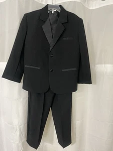Boys Size 6 Black 3 Piece Suit with Jacket, Vest & Pants With/silk Accents Trend - Picture 1 of 17