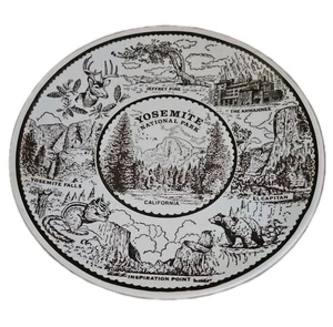 Vintage Souvenir 10” Plate, Yosemite National Park - Brown.. Made in USA Minty - Picture 1 of 6