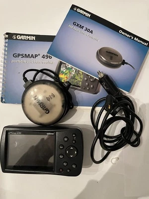 Garmin GPSMAP 496 w/ Owners Manual - Bundle With GXM30A XM Radio Weather Antenna - Image 1 of 4