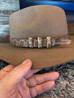 Rattlesnake cowboy hat band with rattles - Image 1 of 4