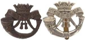 Militia Cornwall Rangers, Duke of Cornwall's Own Rifles Cap Badge Lot - Picture 1 of 2