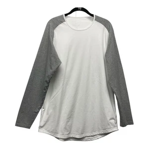 BYLT Drop Cut Lux Baseball Raglan Langarm L Herren grau weiß Performance Gym - Bild 1 von 9