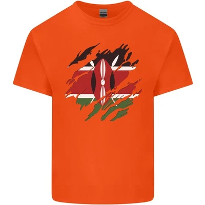 Torn Kenya Flag Kenyan Day Football Kids T-Shirt Childrens - Image 1 of 4