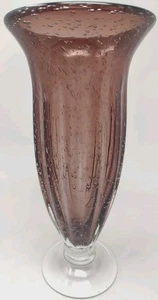 Amethyst Bubble Glas Vase Murano/ Venezianischer Stil. Toller Zustand 11,5"X5,25". 134G - Bild 1 von 6