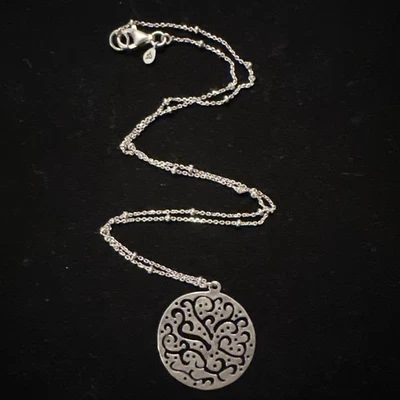 Silpada "A Cut Above" Sterling Silver Cut Open Work Pendant 18" Necklace N2328 - Image 1 of 4