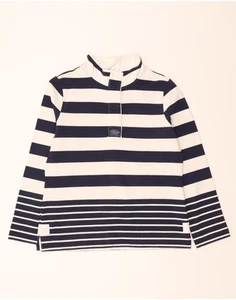 JOULES Womens Sweatshirt Jumper UK 14 Large Navy Blue Striped Cotton DK25 - Picture 1 of 3