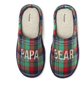 Dearfoams Family PAPA SIZE S 7-8 Bear Matching Comfort Slippers, Adult NEW - Picture 1 of 9