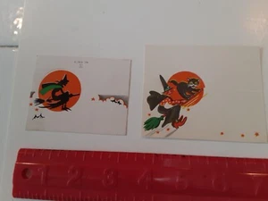 2 tarjetas antiguas vintage de Halloween troqueladas troqueladas con nombre sin usar - Imagen 1 de 7