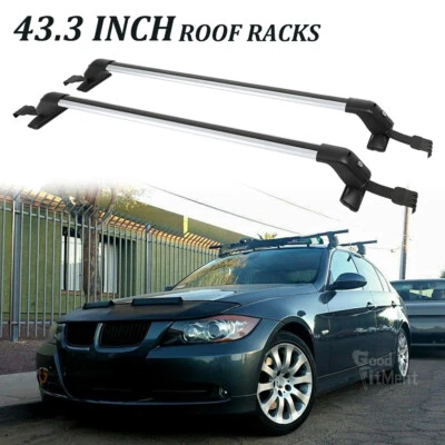 Portaequipajes de carga para 3 Series E90 325i 328i 43" barras transversales + cerradura Foto 1 de 4