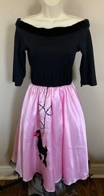 Adult SOCK HOP SWEETIE Costume S 2-4 Poodle DRESS SCARF SOCKS 4pc Fifties 50's - Image 1 of 2