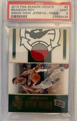 PSA 9 2010-11 Panini Season Update Green Week Jerseys Prime Brandon Roy # 5/7 - Image 1 of 2