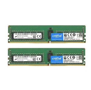 Crucial 16GB (2X 8GB DDR4 2133MHz PC4-17000 1RX4 ECC Registered Server RDIMM Ram - Picture 1 of 4