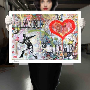 Peace & Love - Paper - Giclee Print Limited Edition, Signed, Numbered, COA - Picture 1 of 6
