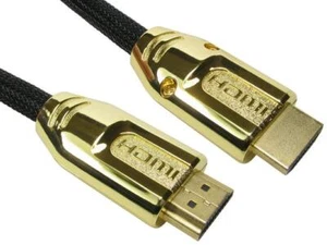 2 Metres Fast HDMI with Ethernet Cable Braided + Metal Gold Shielded Hood - Picture 1 of 1