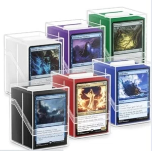 6 Pack Card Deck Boxes, Clear Commander Card Deck Case with 600Pcs Card Sleeves - Picture 1 of 1
