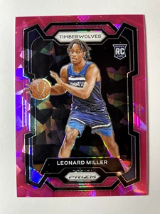 2023-24 Panini Prizm NBA Pink Ice Leonard Miller Timberwolves RC Karte - Bild 1 von 2