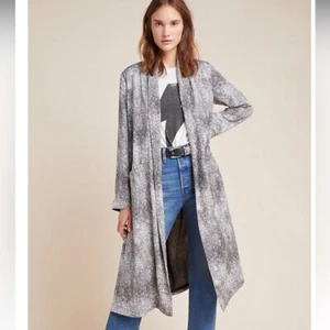 NEW with tags Anthropologie BB Dakota Snake Python Print Duster Cardigan Size XS - Picture 1 of 7