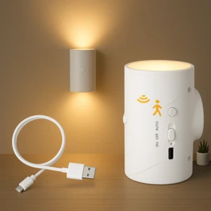Motion Sensor LED Night Light Rechargeable Wall Lamp with USB – Magnetic & Auto - Picture 1 of 6