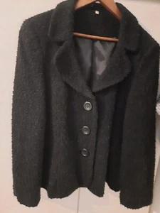 Teddy Blazer Jacket Size 16. Black - Picture 1 of 6