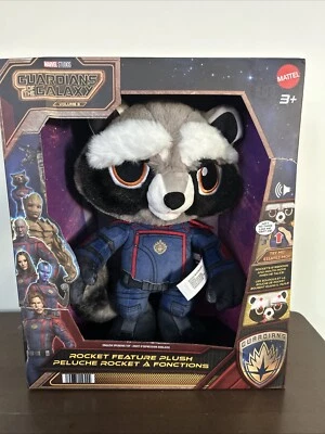 "Felpa de peluche Guardianes de la Galaxia 3 de 10"" Rocket Talking, juguetes Marvel Mattel" Foto 1 de 3