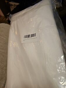 10ftx8ft Polyester Backdrop White Curtain, 3" Rod Pocket, New In Bag