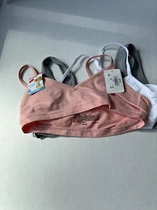 Hanes Girls Everyday Comfort Bras Pink/White/Gray 3-Pack Size Large - Picture 1 of 6