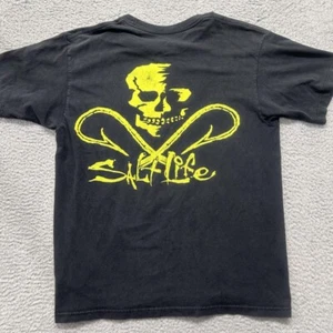 Salt Life T-Shirt Mens Medium Graphic T Fish Hooks SKull - Picture 1 of 9