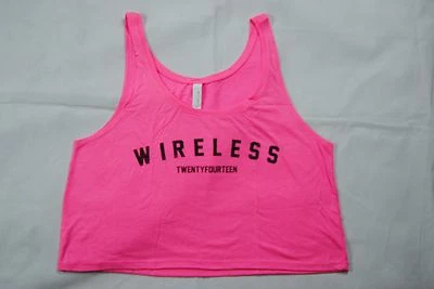 WIRELESS FESTIVAL 2014 LOGO PINK LADIES GIRLS CROP VEST TOP SHIRT NEW OFFICIAL  - Image 1 of 2
