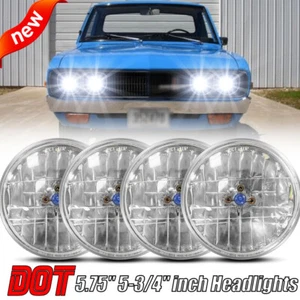 Fits Datsun 620 Pickup 1972 1973-1974  5.75" 5-3/4" Round Halogen Headlights - Picture 1 of 11