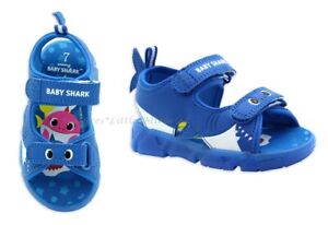 Baby Shark LIGHT UP Boy's Sandals Shoes Size 9 10 11 Toddler Summer Blue NEW NWT