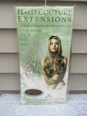 HaloCouture Extensions Remy Human Hair 16" Lightest Brown/Darkest Blonde #6 - Image 1 of 4