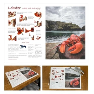 How to Eat a Lobster Placemats UK Tablemats - Paper or Laminated - Bulk Options - Picture 1 of 1