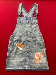 NWT Polo Ralph Lauren Girls BLUE Floral Denim Overall Dress - Picture 1 of 2