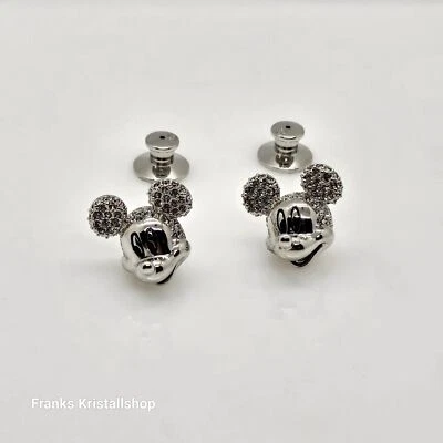 Swarovski Disney100 Jahre Mickey Mouse Maus Ohrstecker Weiß Rhodiniert 5668781 - Bild 1 von 4