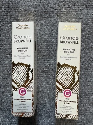 2x Grande Cosmetics Brow-Fill Volumizing Gel in Transparent CLEAR Full Sz .14oz - Image 1 of 4